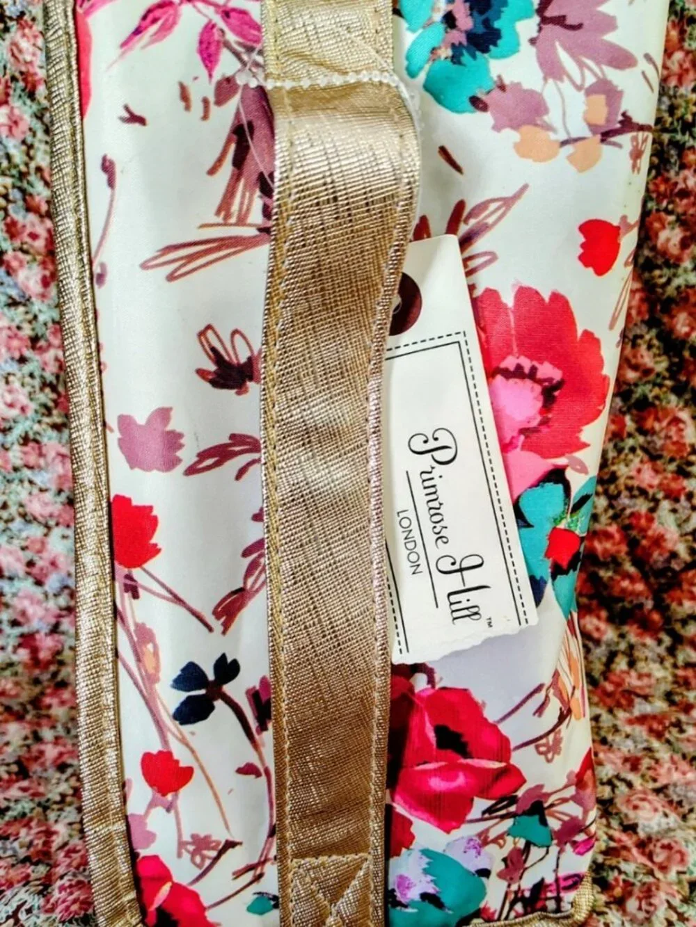 NWT Primrose Hill London Travel Cosmetics Tote Bag w/Handle Flowers/Poppies